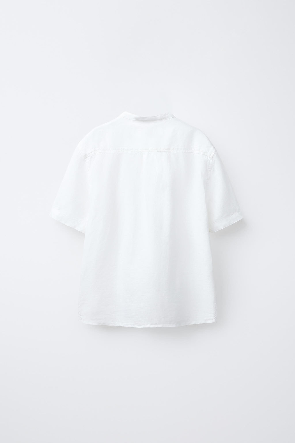 COTTON LINEN STAND COLLAR SHIRT - Zara фото 2