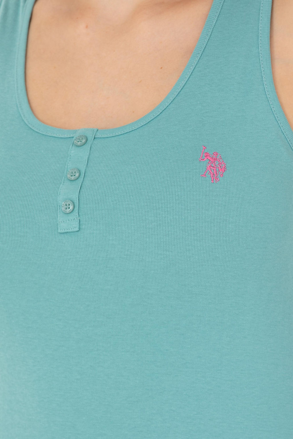 Женская мятная базовая футболка - U.s. polo assn фото 14