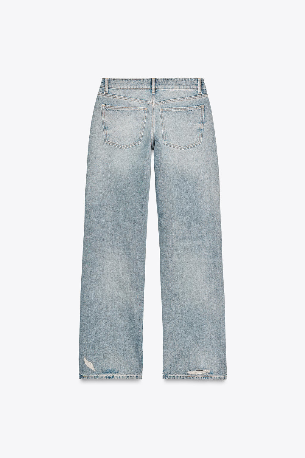 TRF LOW-RISE WIDE-LEG RIPPED JEANS - Zara фото 6