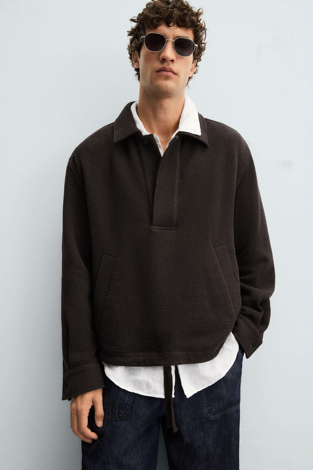 TEXTURED POLO OVERSHIRT - Zara фото 6