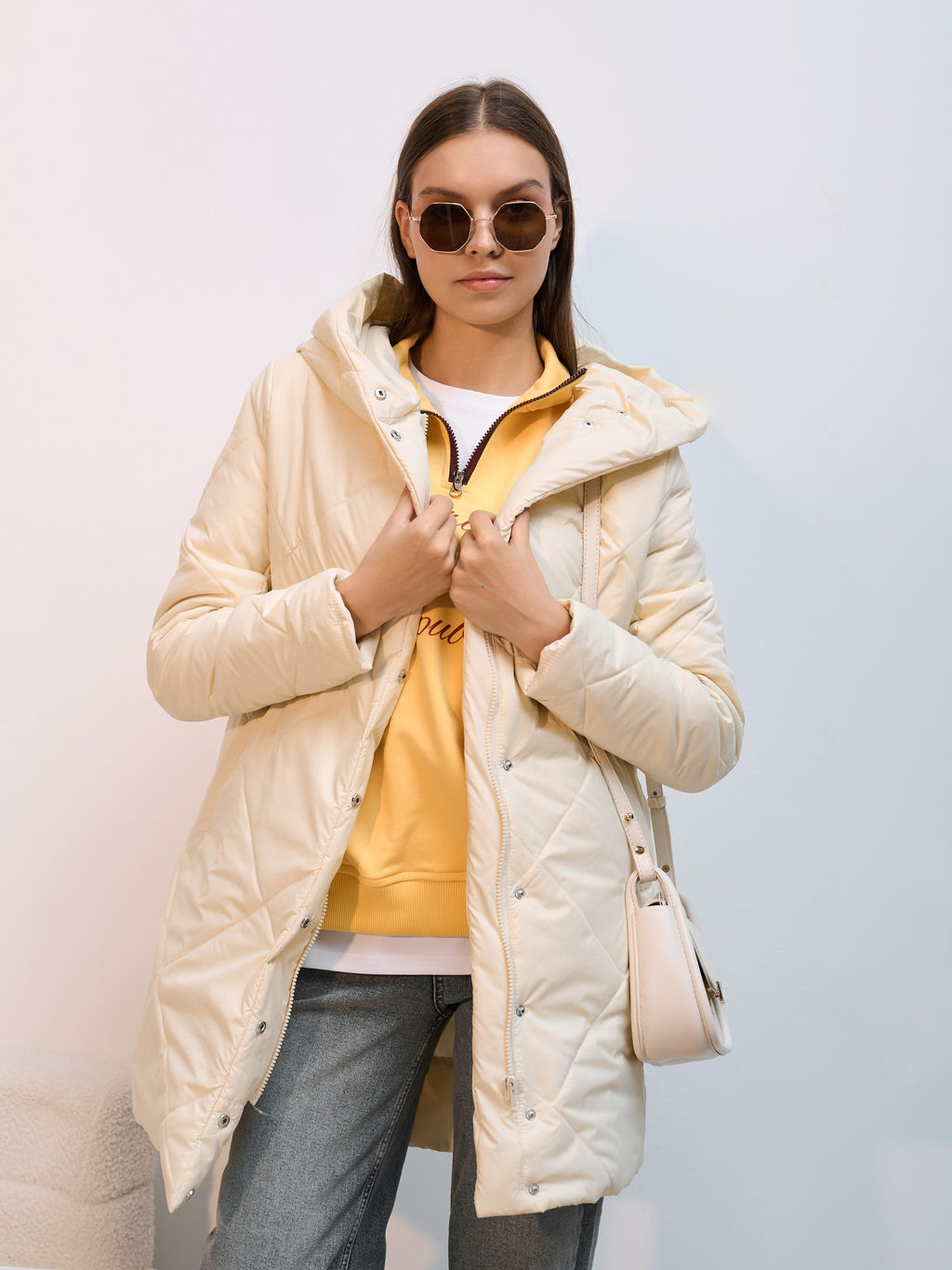 Полупальто демисезонное "2026" ваниль