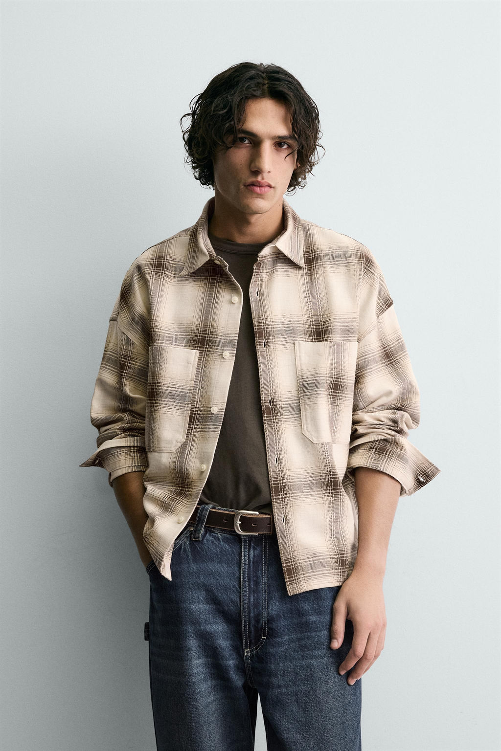 TEXTURED CHECK SHIRT - Zara фото 2