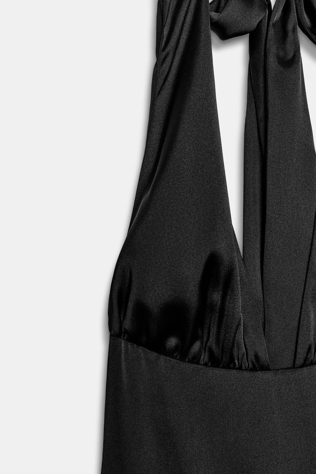VESTIDO HALTER SATINADO ESTAMPADO ANIMAL / Negro - Zara фото 8