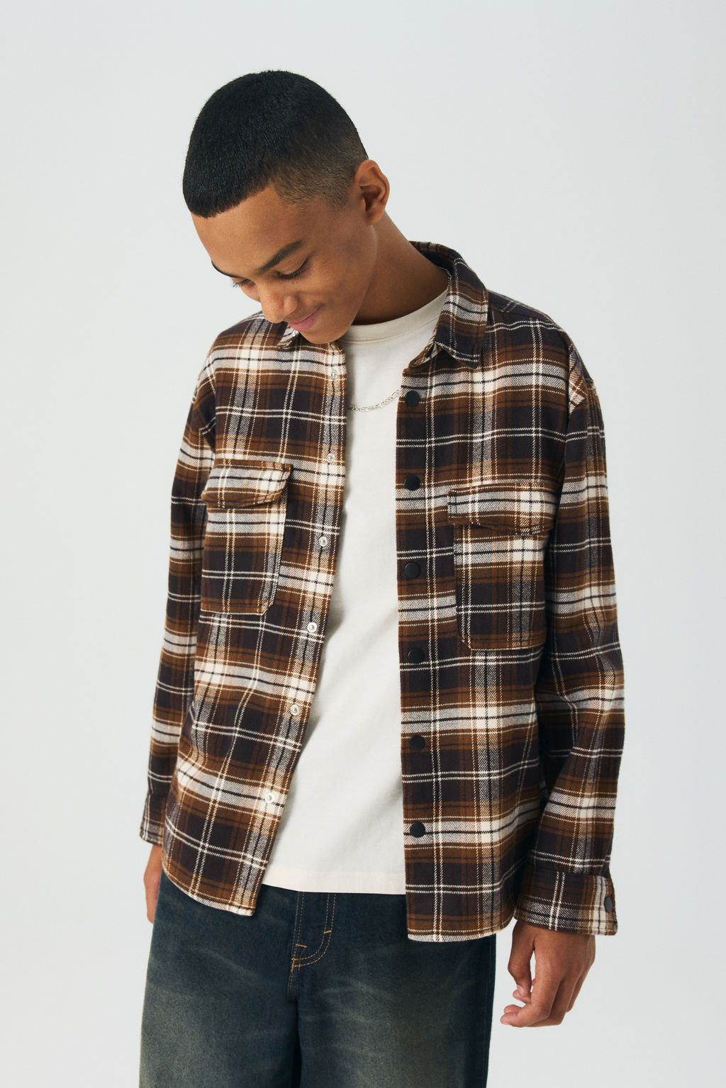 Sobrecamisa en franela de algod?n