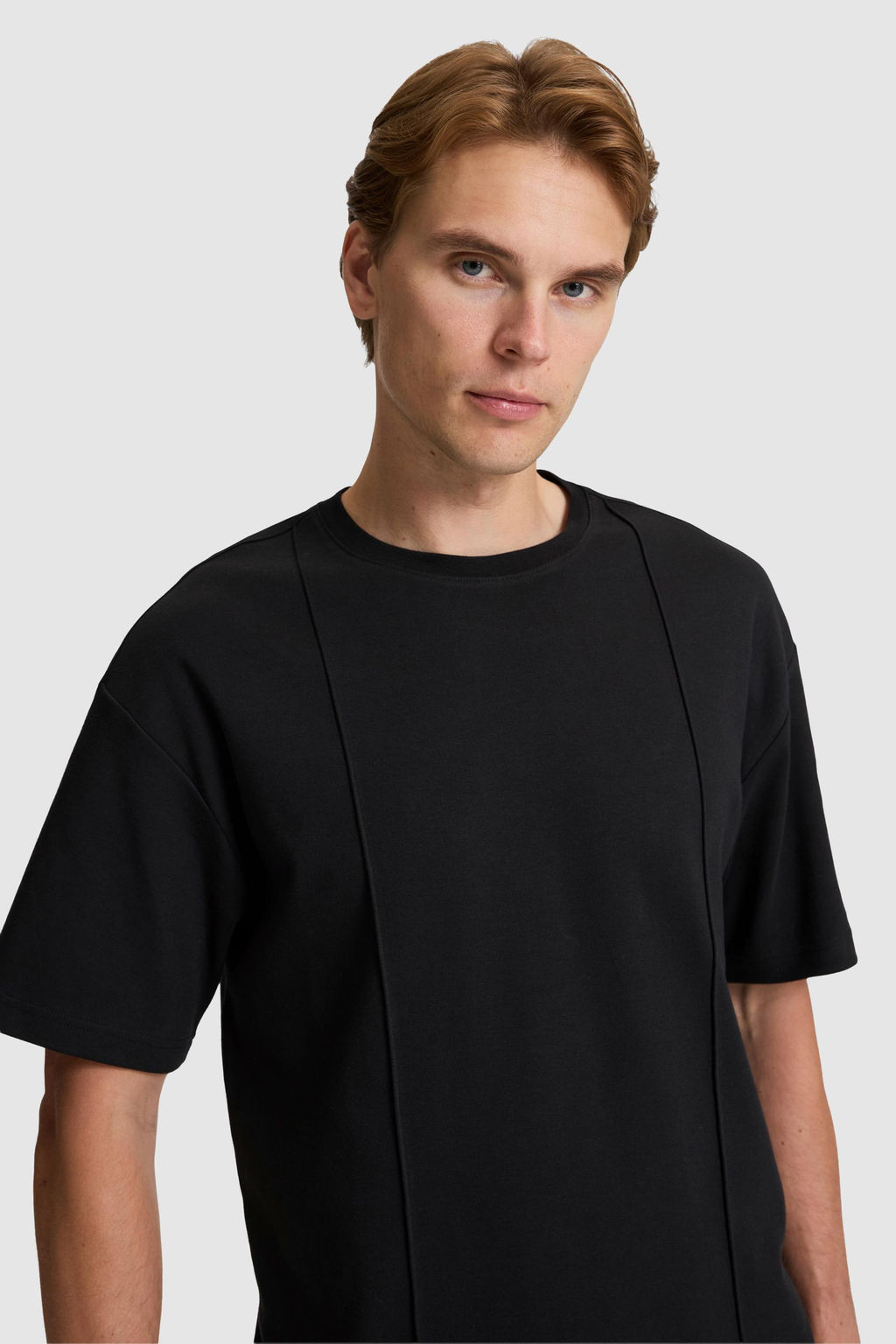Erkek Siyah Comfort Fit Bisiklet Yaka Ti__rt