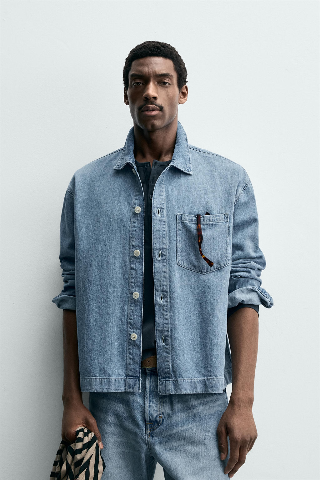 CAMISA DENIM BOXY FIT / Azul medio - Zara фото 2