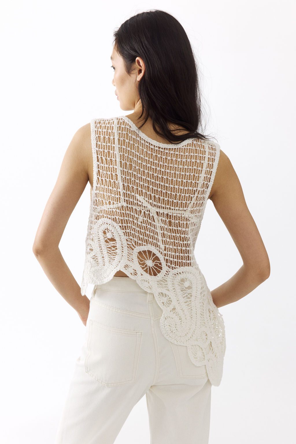 Top asim?trico efecto crochet - H&m фото 4