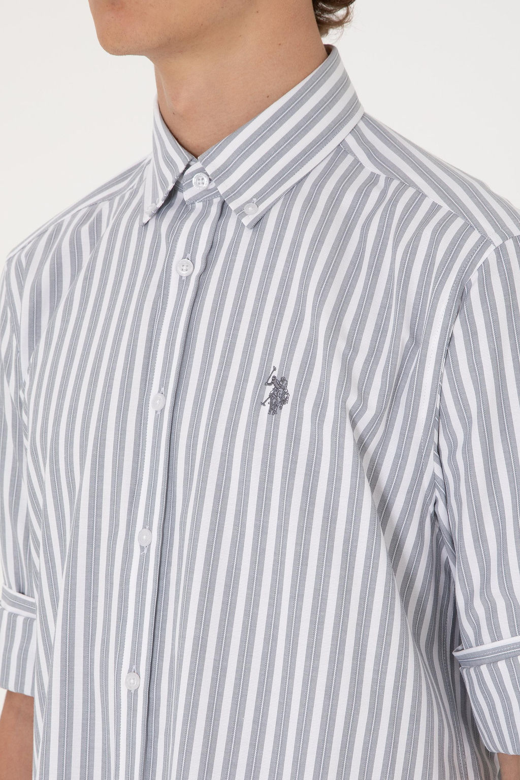 Erkek Gri Uzun Kollu G_mlek Sepette S_rpriz _ndirim - U.s. polo assn фото 7