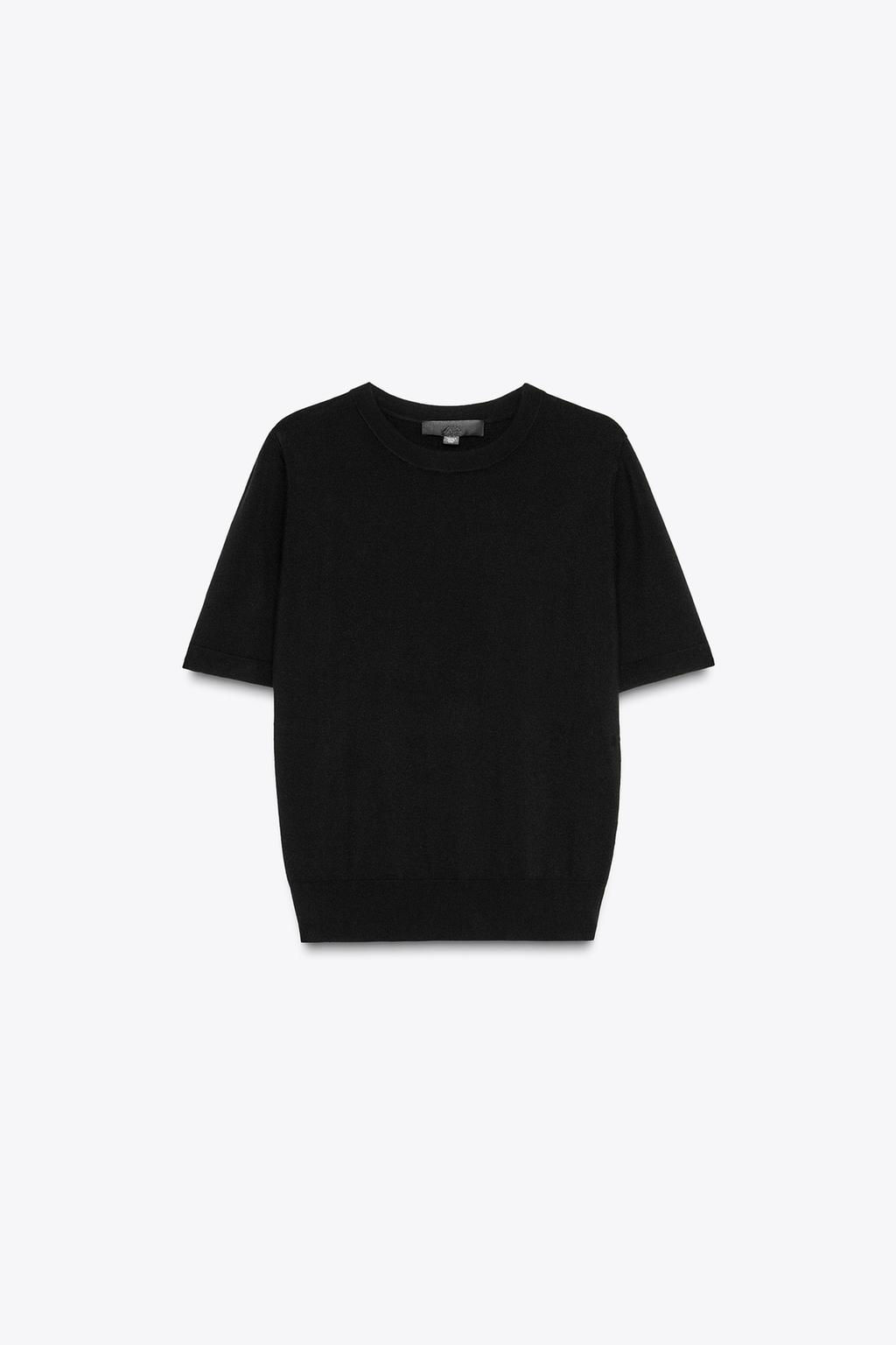 BASIC PLAIN KNIT SHORT SLEEVE TOP - Zara фото 20