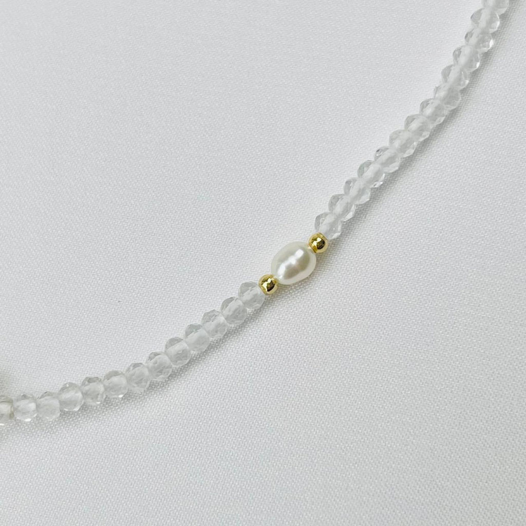 Бусы-Чокер из Горного хрусталя и Жемчуга с перламутровой подвеской - Радуга самоцветов фото 3