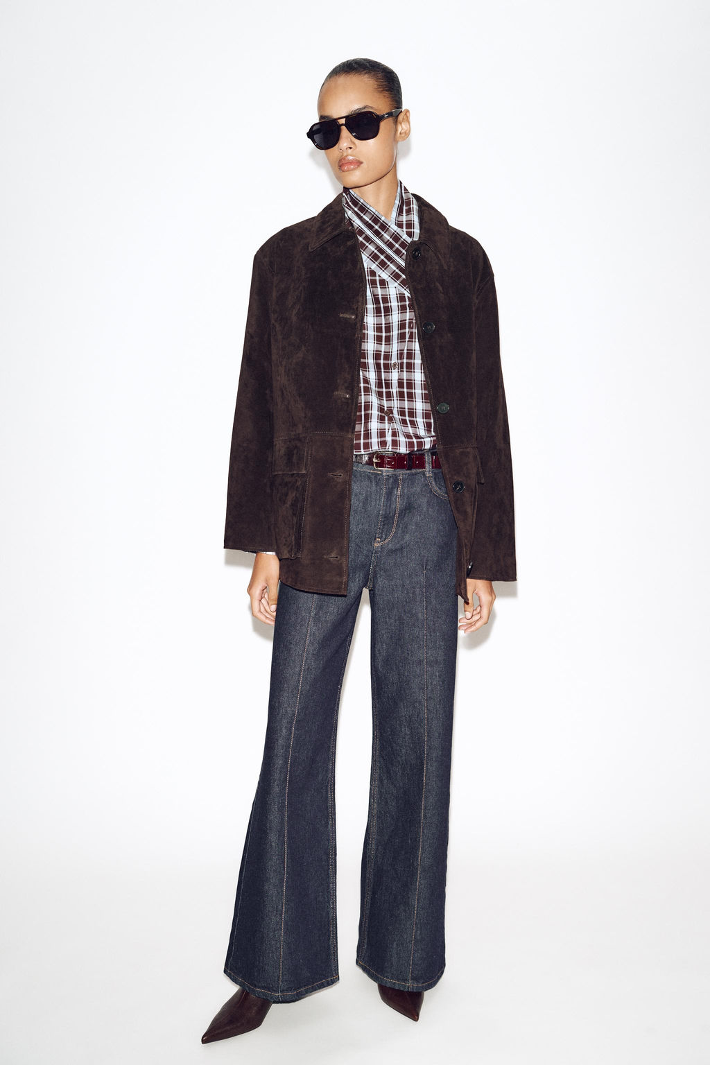 Z1975 WIDE-LEG BELTED JEANS - Zara фото 10