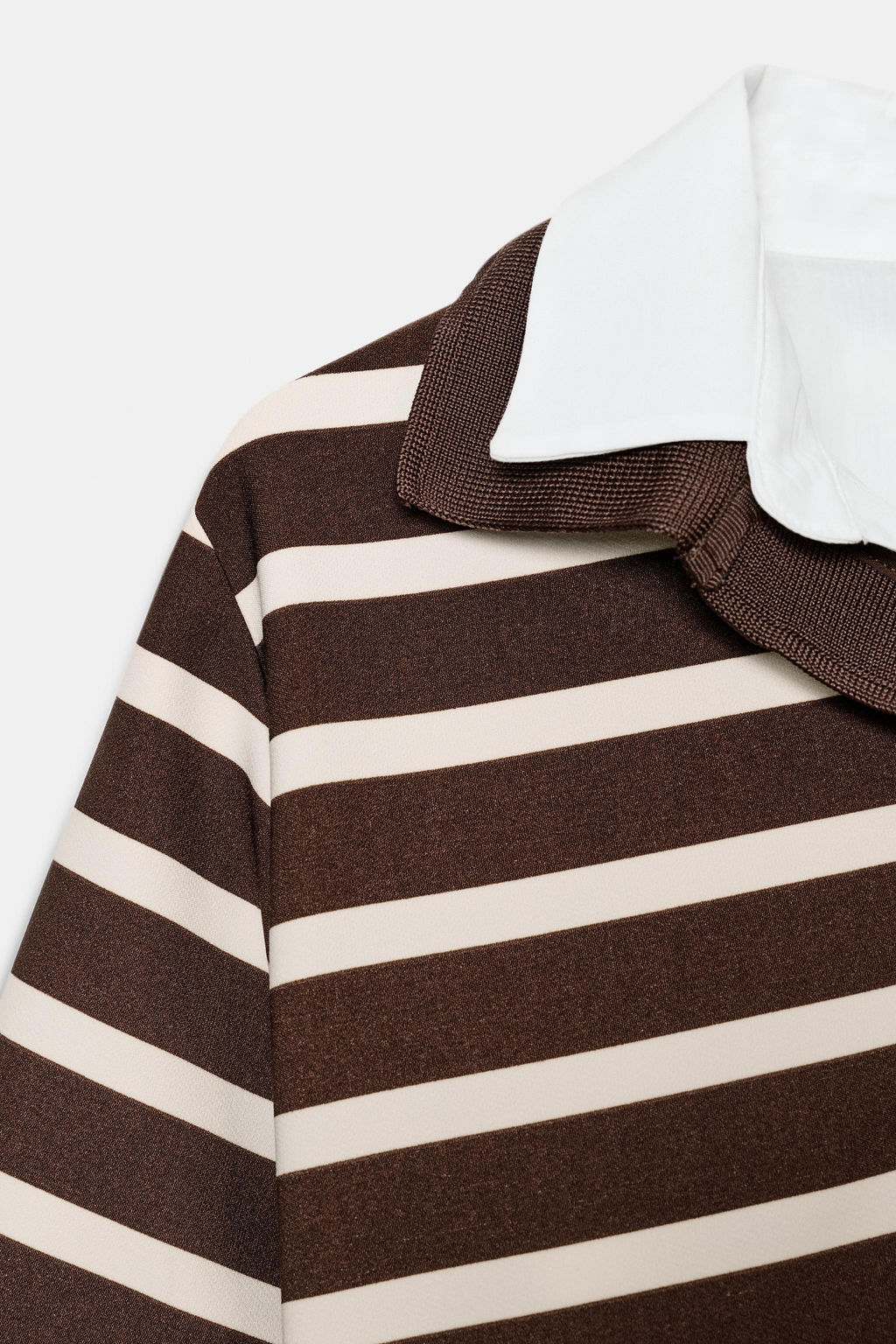 TOP POLO COMBINADO RAYAS / Crudo / Marr?n - Zara фото 9