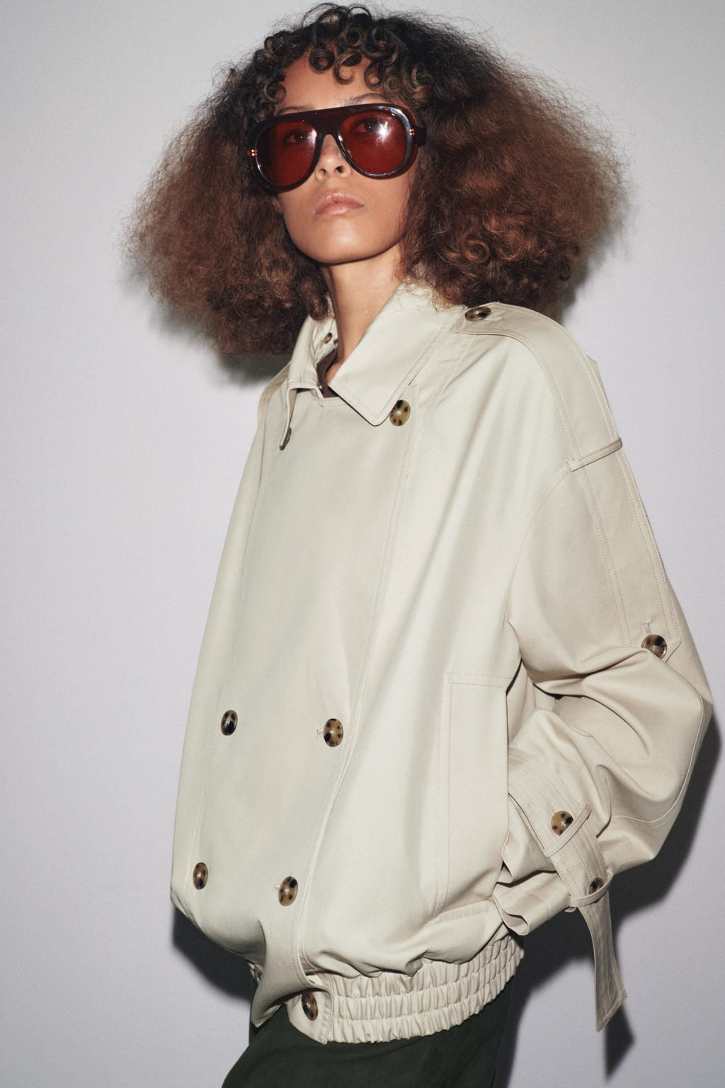 ZW COLLECTION WATER-REPELLENT SHORT TRENCH COAT