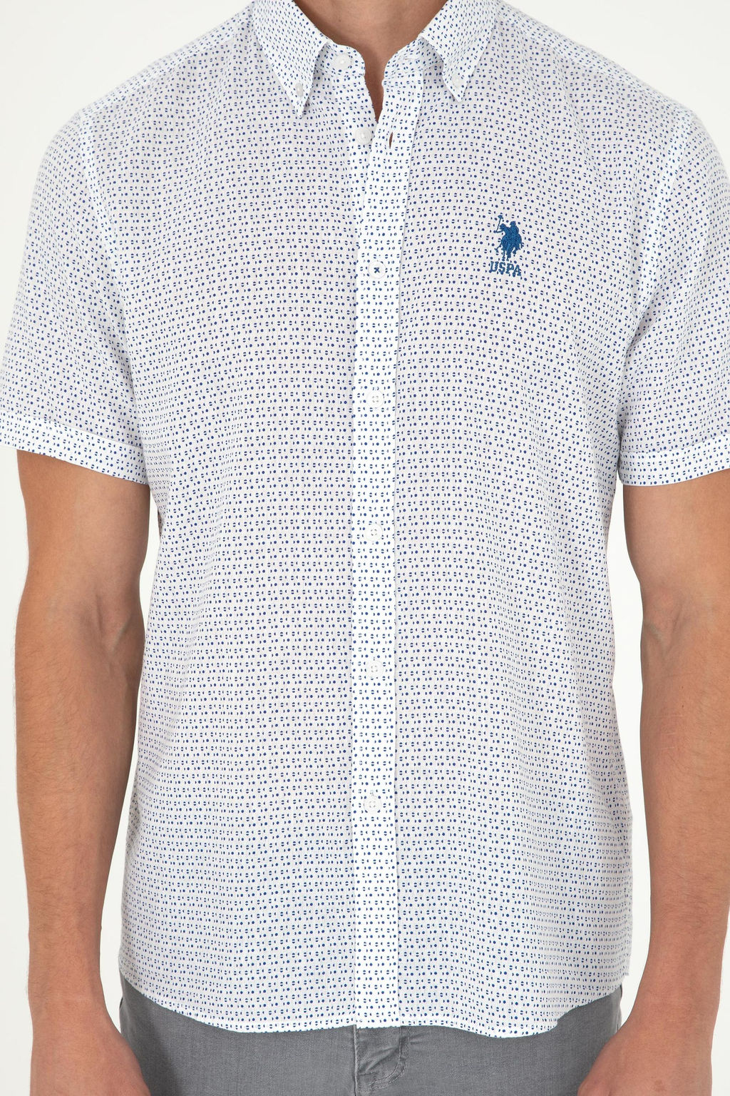 Мужская темно-синяя рубашка с коротким рукавом - U.s. polo assn фото 6