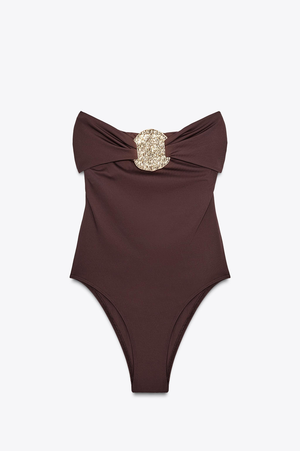 BANDEAU SWIMSUIT WITH METAL DETAIL - Zara фото 9