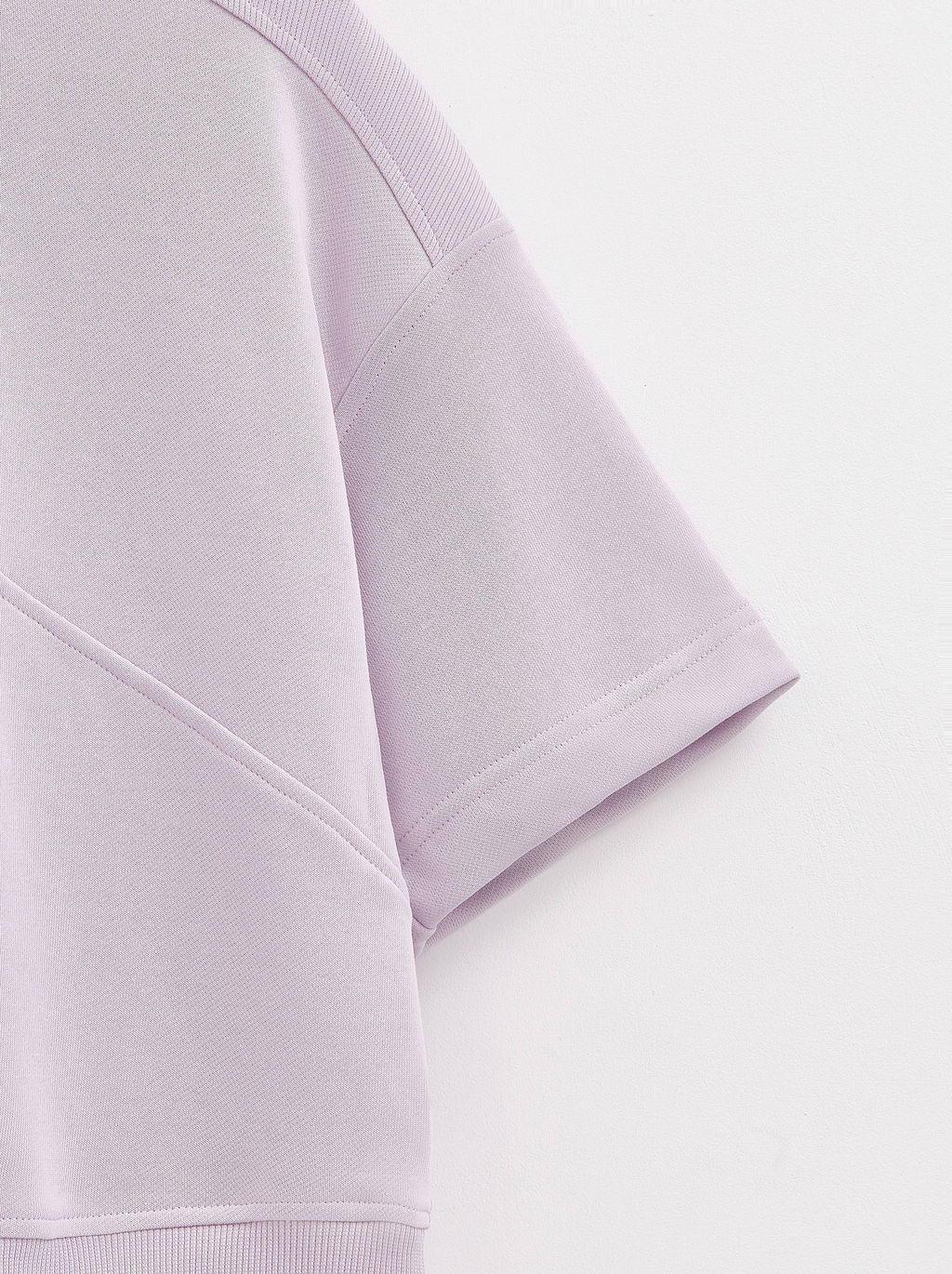 CONTE Комбинированная футболка из футера c вставками в рубчик LD 2573 lavender