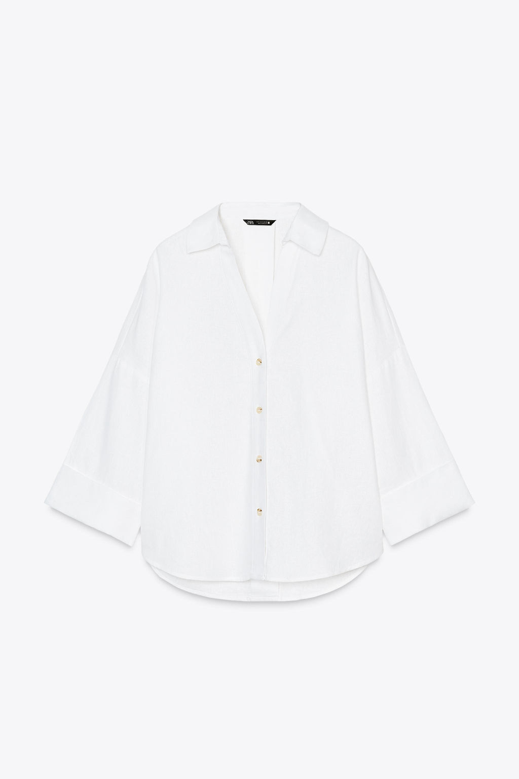 WIDE-SLEEVE LINEN BLEND SHIRT - Zara фото 11