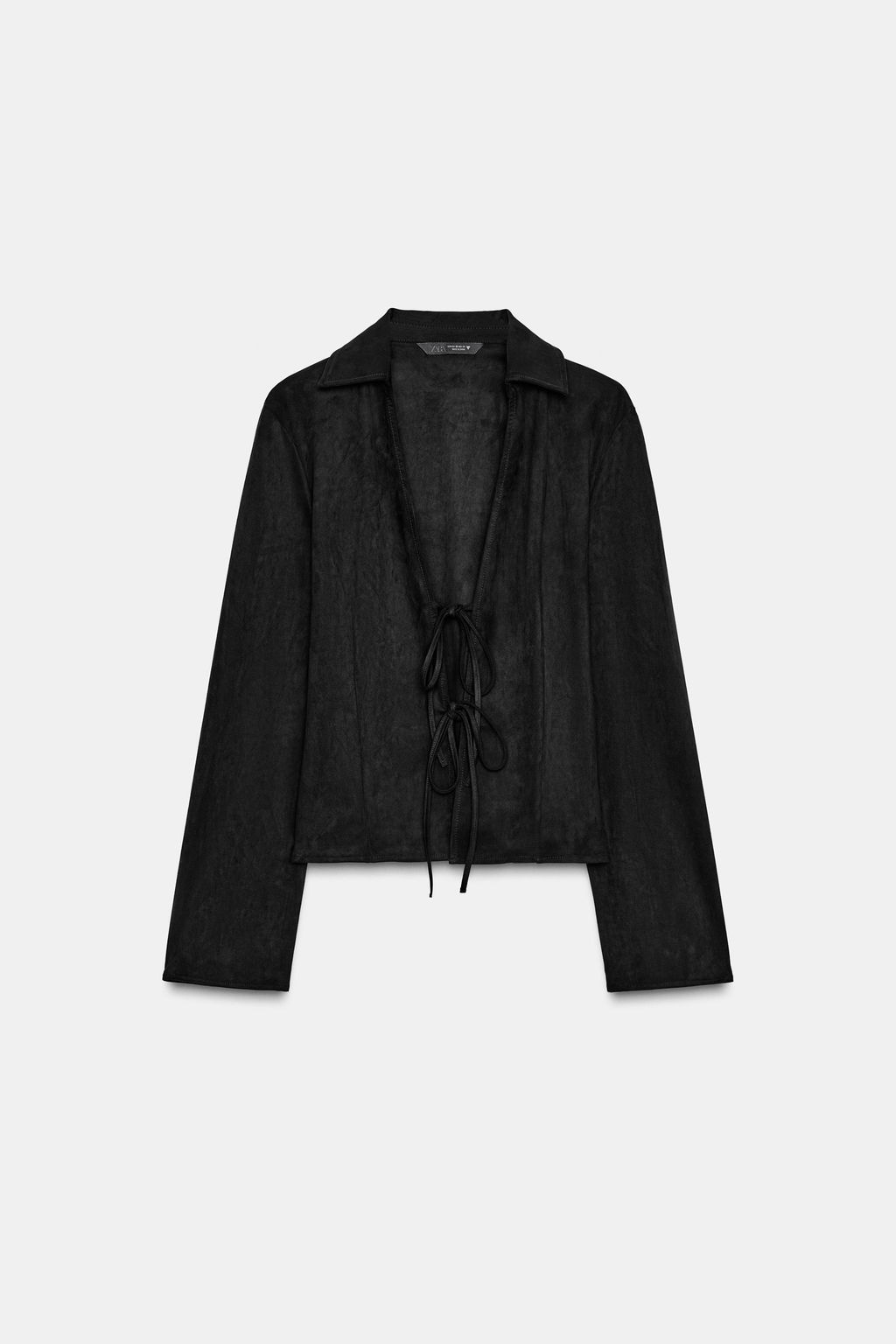 FAUX SUEDE SHIRT WITH TIES - Zara фото 9