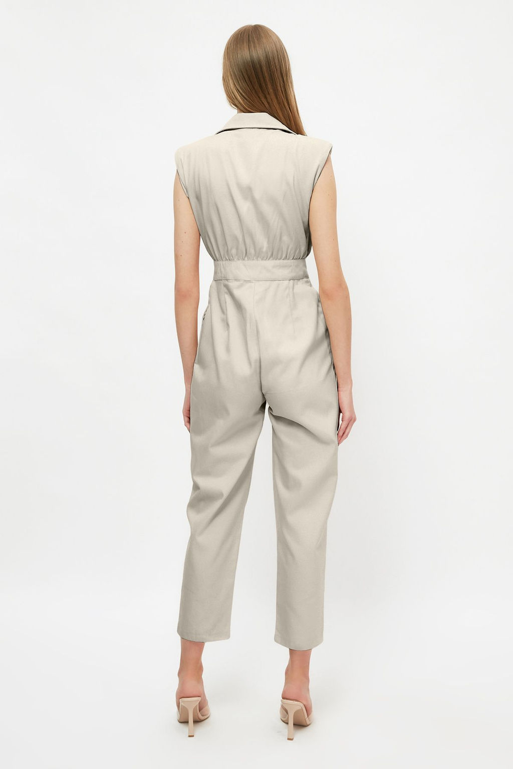 Tas Gomlek Yaka Kolsuz Gabardin Dokuma Tulum TWOSS21TU0233