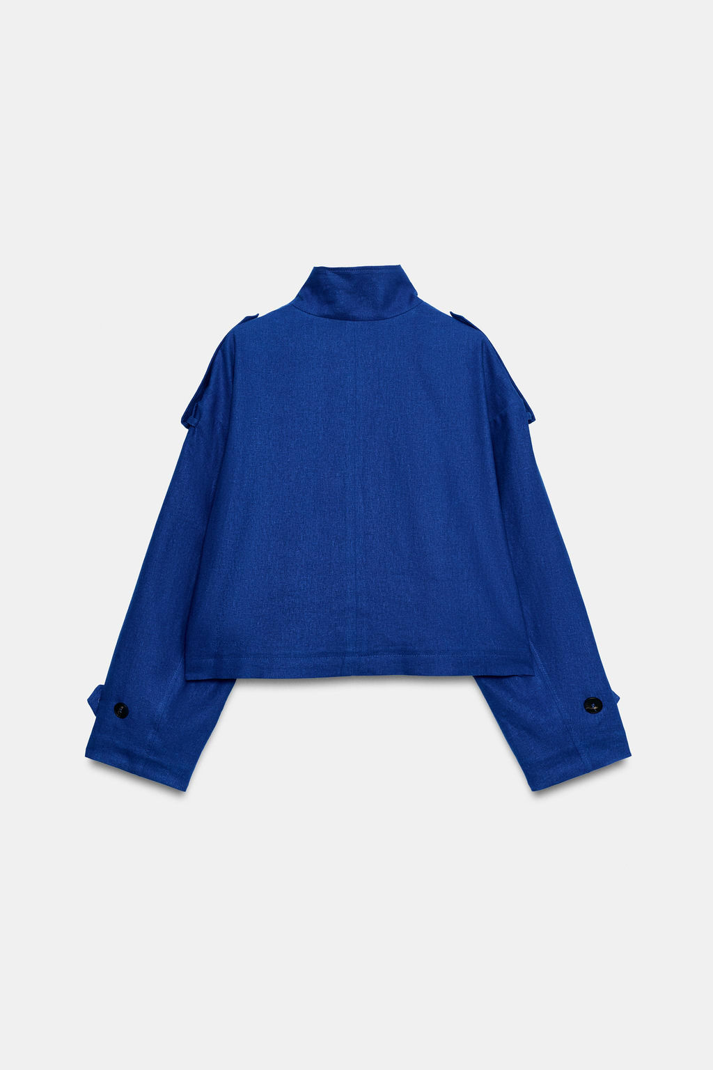 CHAQUETA CON LINO CUELLO SUBIDO / Cobalto - Zara фото 8