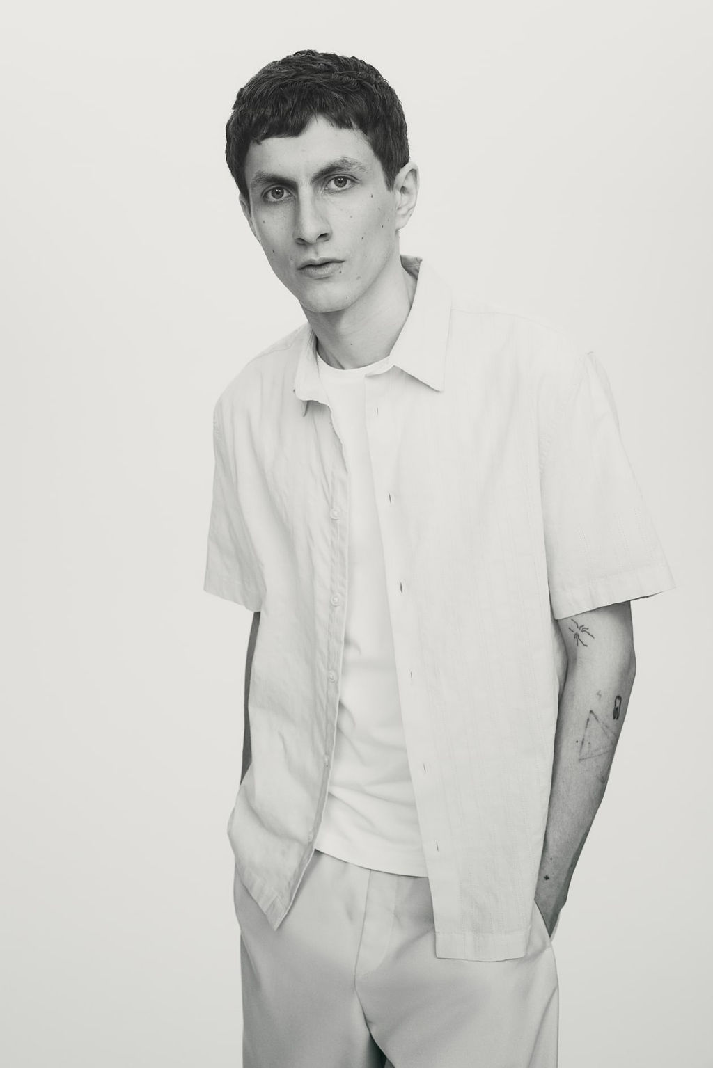 Camisa en tejido texturizado Regular Fit - H&m фото 3