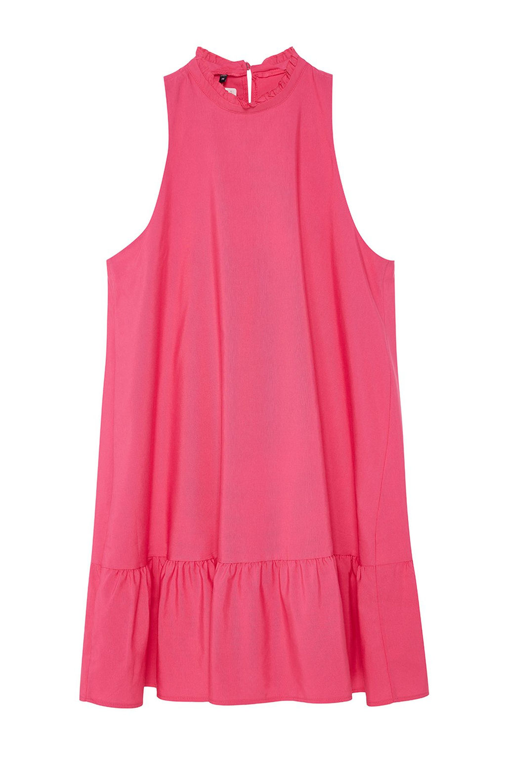 Pembe Rahat Kesim Kolsuz Mini Dokuma Elbise TWOSS22EL00139