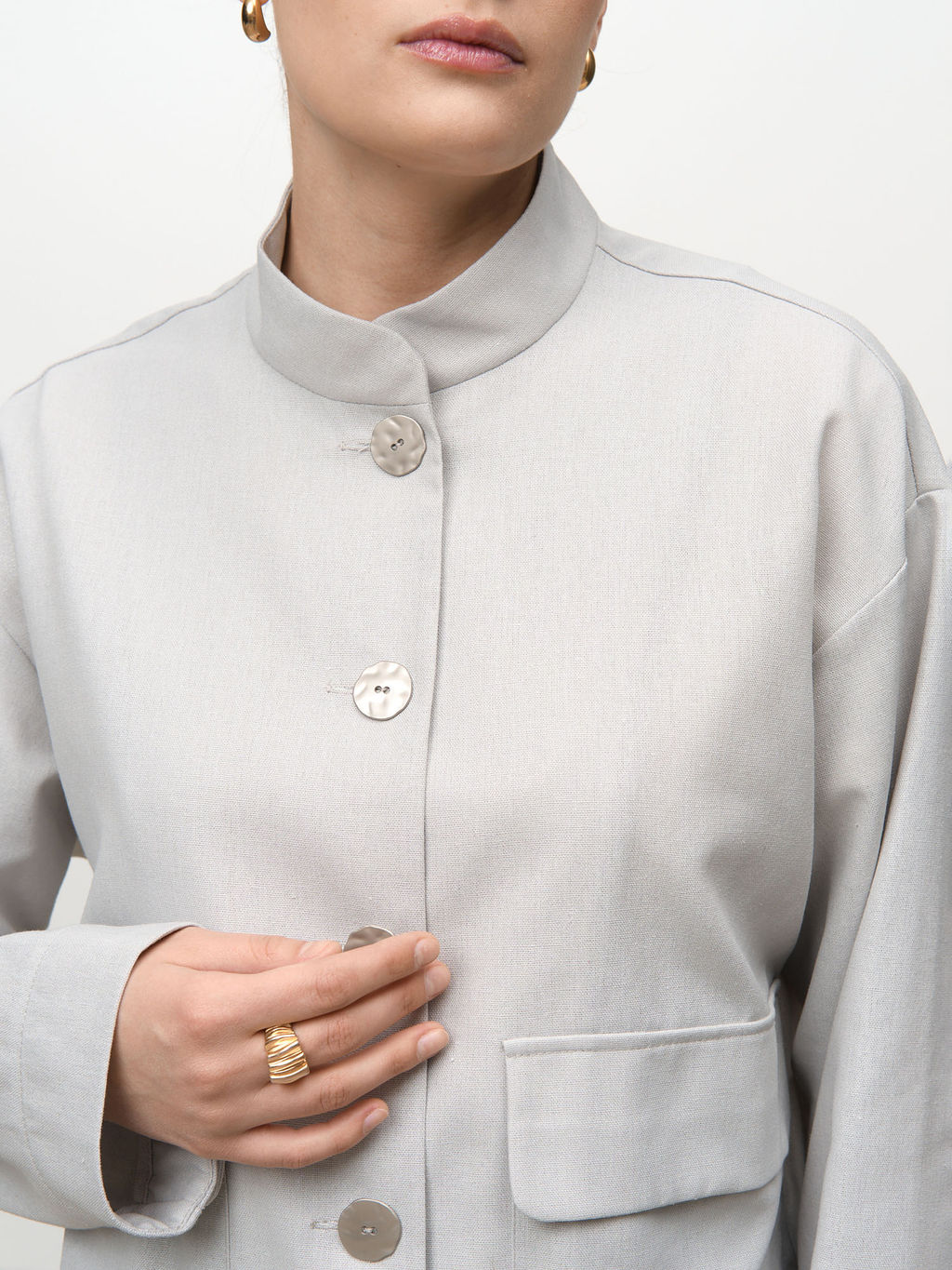 Бомбер из льна 4211892 серебро