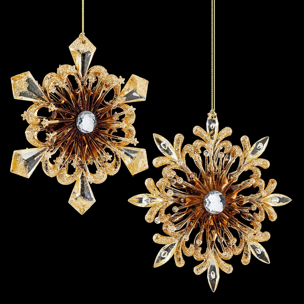 Цена за 1 шт. Украшение ErichKrause Decor Снежинка янтарная 12.5см