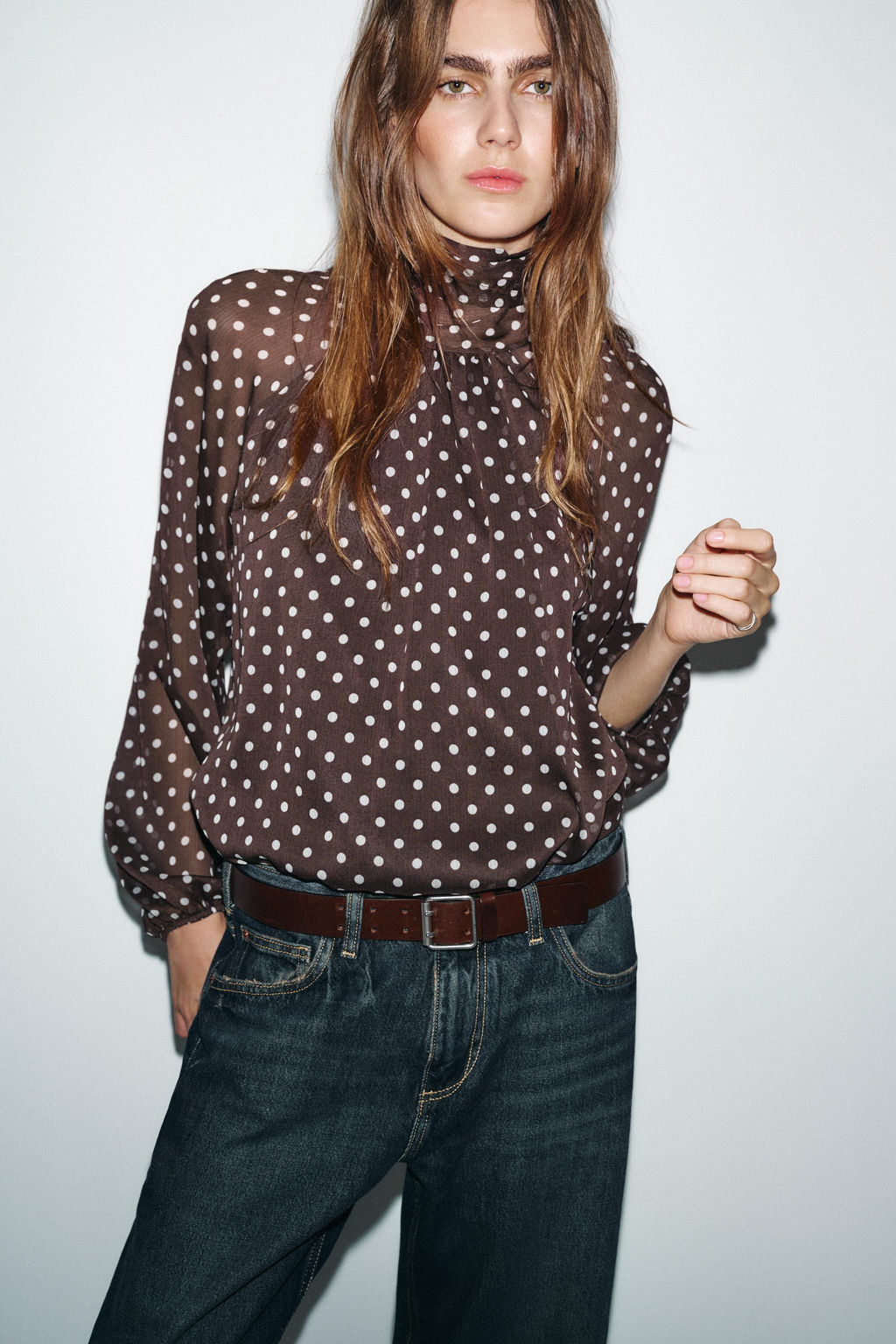 POLKA DOT BLOUSE WITH BOW - Zara фото 12
