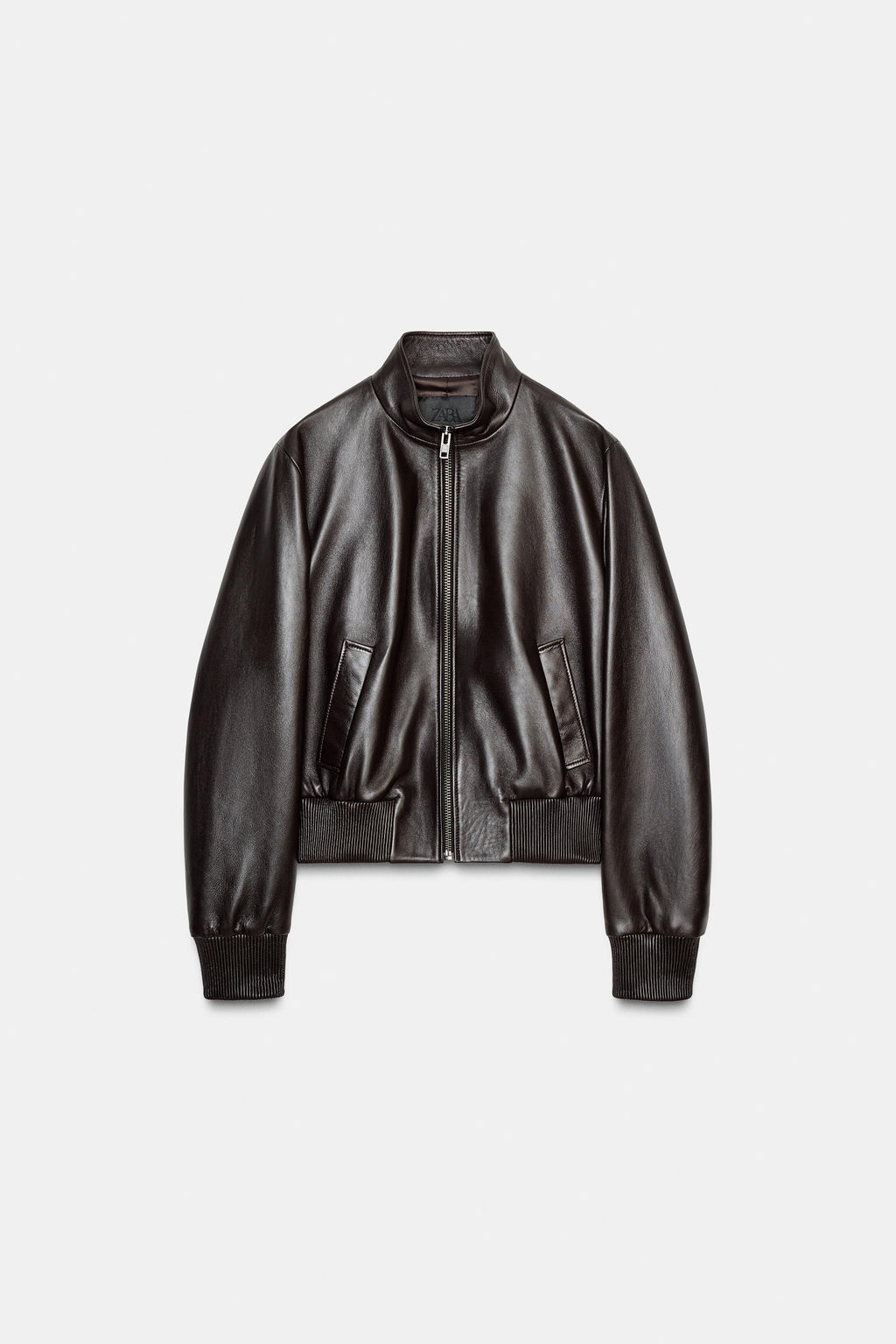 100% LEATHER BOMBER JACKET ZW COLLECTION - Zara фото 15