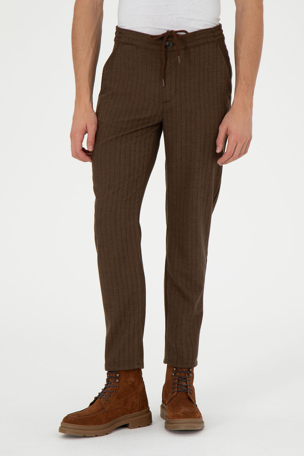 Мужские коричневые брюки из плотной ткани Неожиданная скидка в корзине - U.s. polo assn фото 2