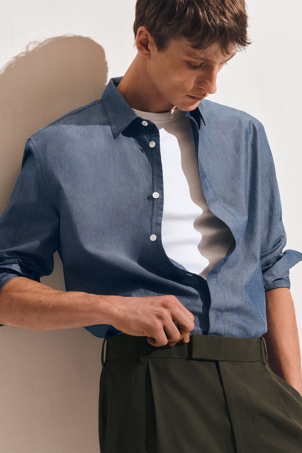 CAMISA DE CHAMBRAY DE MANGA LARGA - H&m фото 6