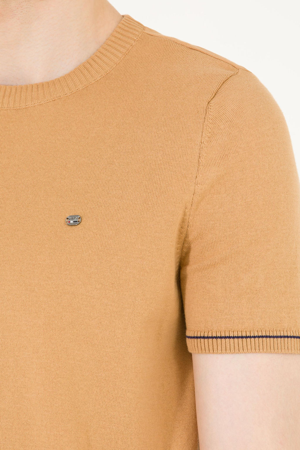 Erkek Camel Bisiklet Yaka Triko Kazak