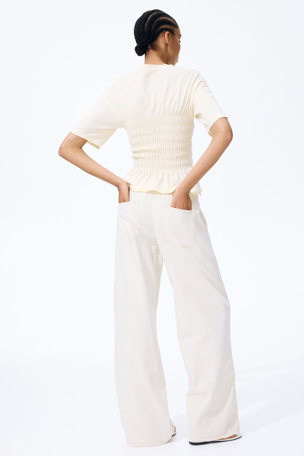 Pantal?n denim con cord?n de ajuste - H&m фото 6