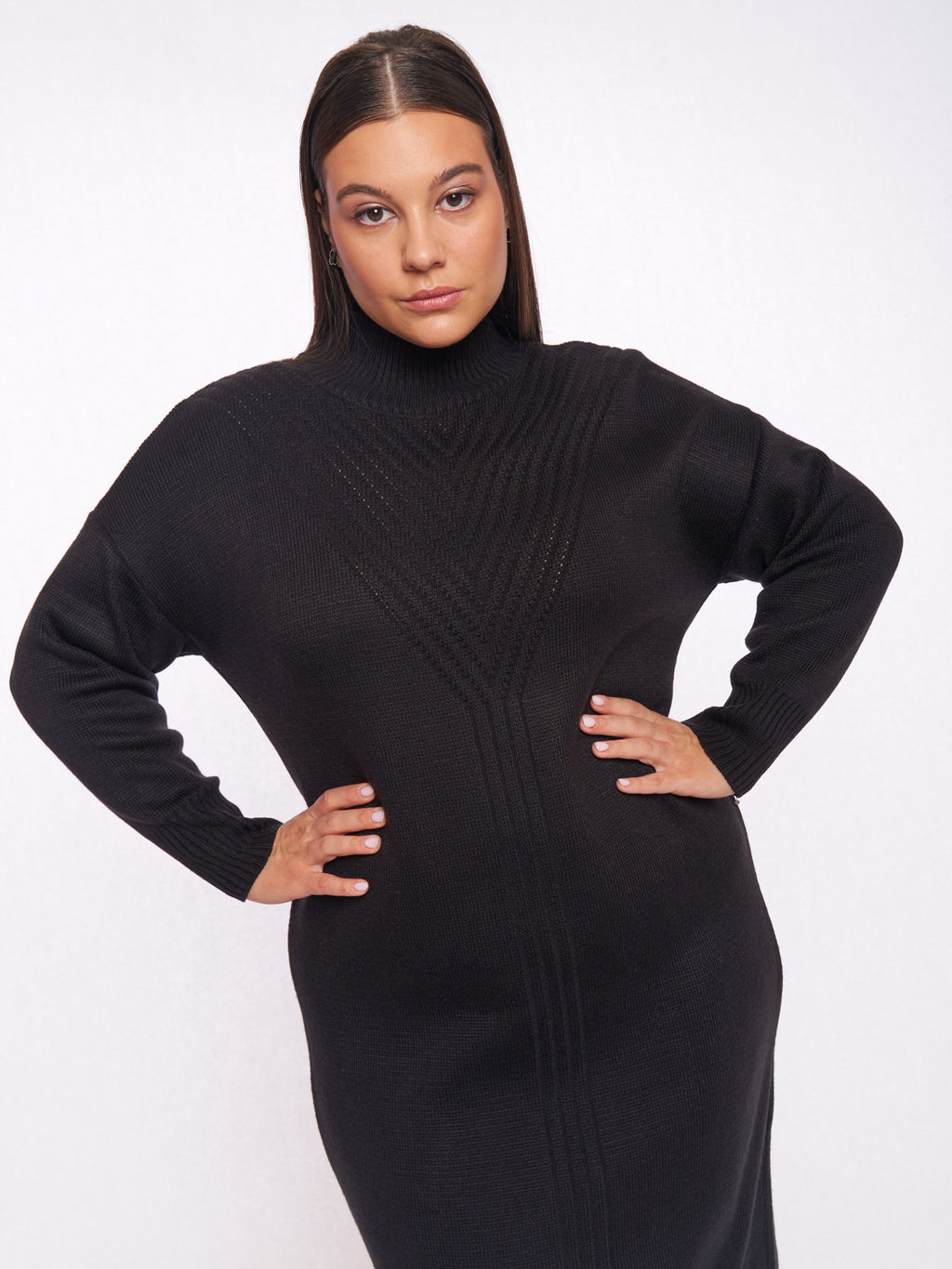 Черное вязаное платье PP91566BLK01 - Артесса фото 4