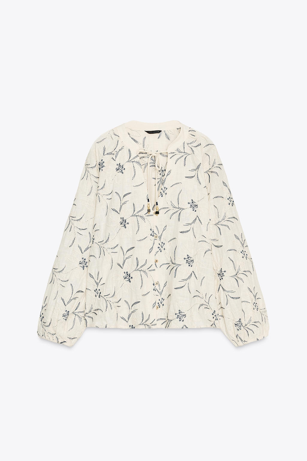 RUSTIC TEXTURED EMBROIDERED BLOUSE - Zara фото 14