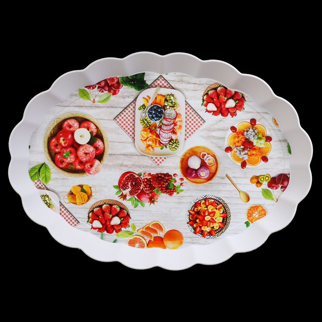 Поднос овальный 41х29 см / BV3426 /уп 80/ волнистый край - ГалеонТрейд фото 13