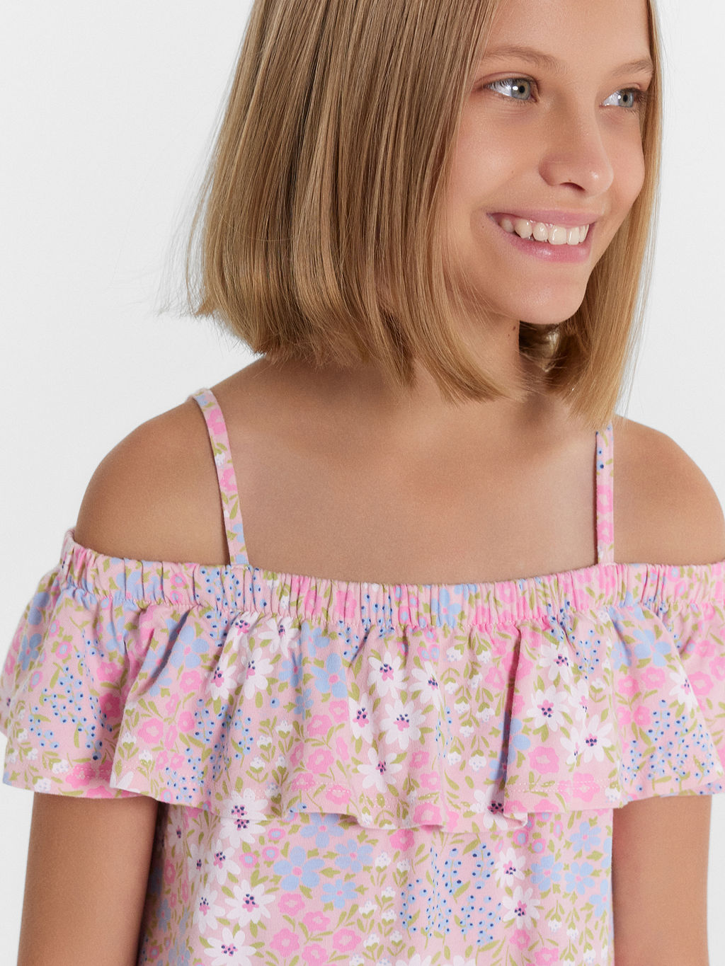 Сарафан для девочек розовый в цветочек - Mark formelle фото 4