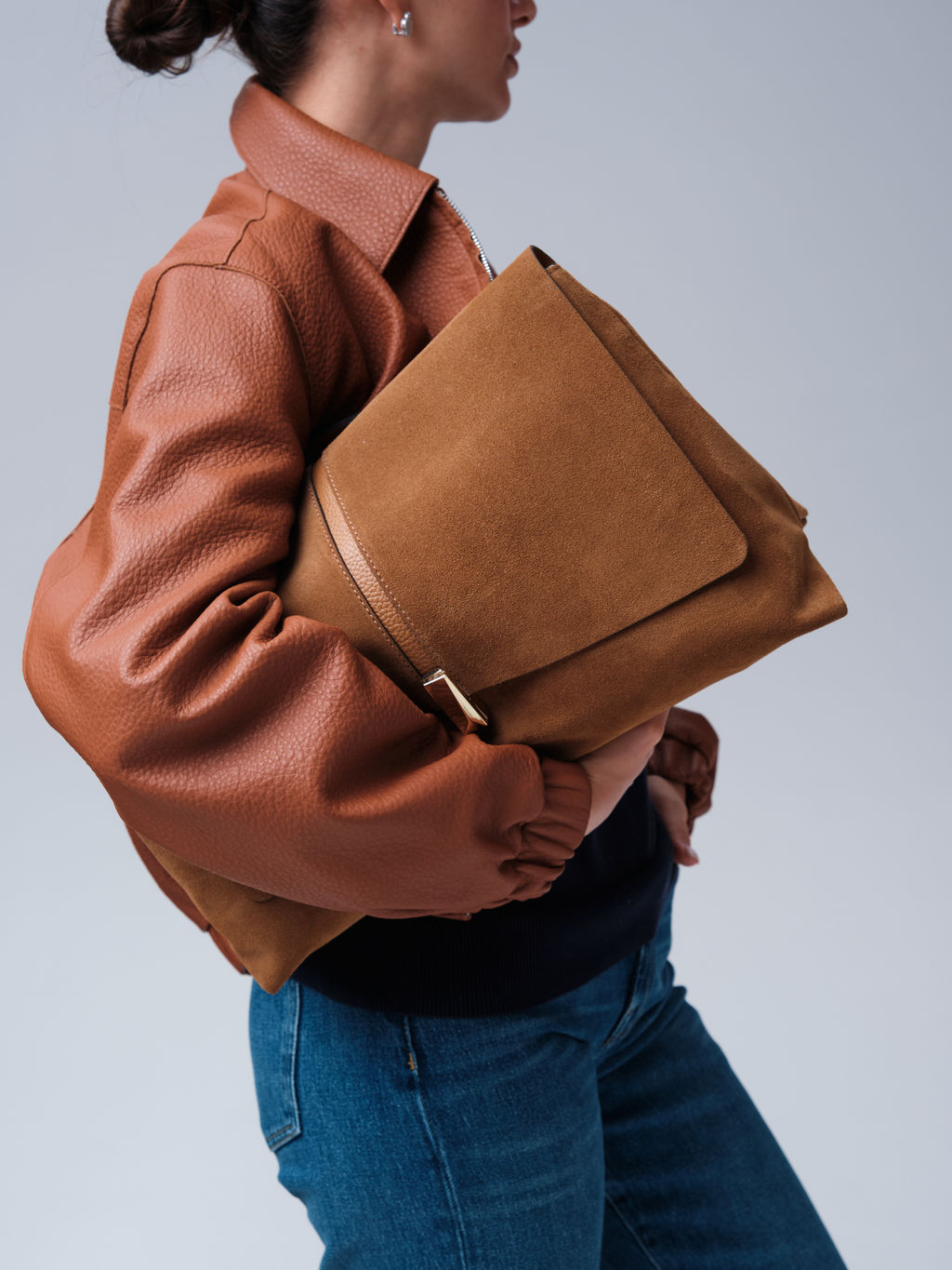 Замшевая сумка сэтчел Colette DBR 31349 светло-коричневый фото 5