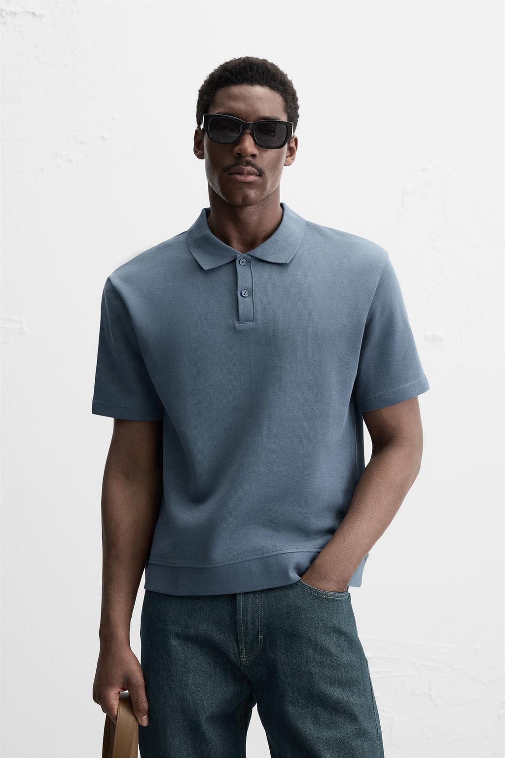 INTERLOCK TEXTURED POLO SHIRT - Zara фото 2