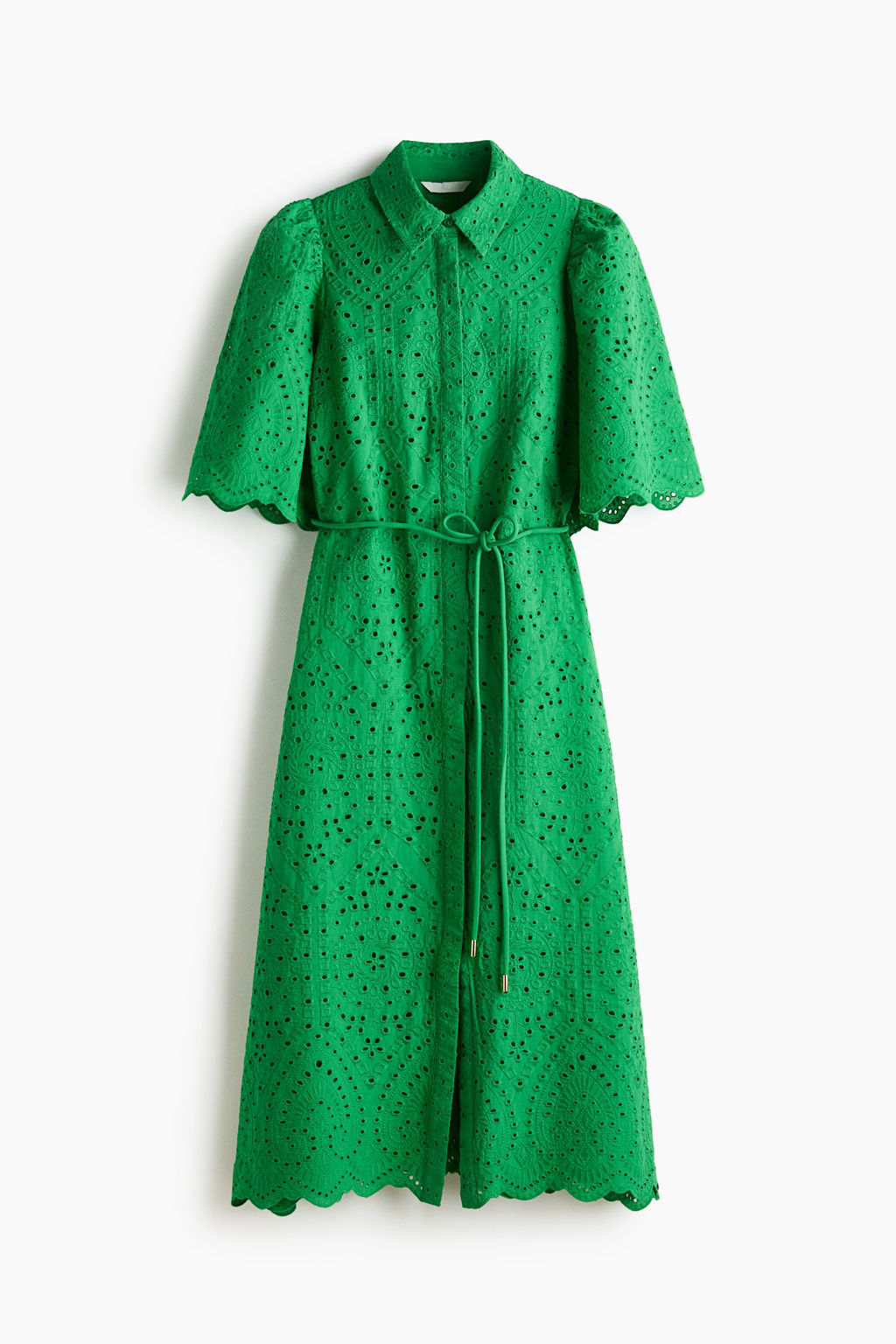 Vestido camisero de algod?n con bordado ingl?s - H&m фото 2
