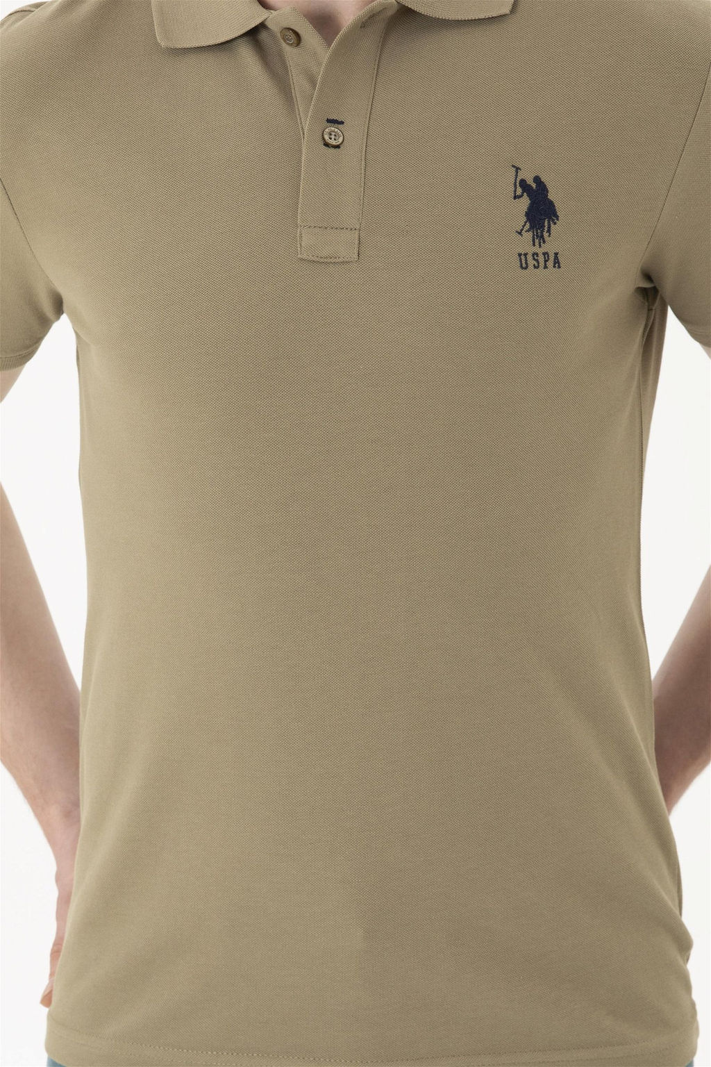 Мужская базовая футболка цвета хаки - U.s. polo assn фото 6