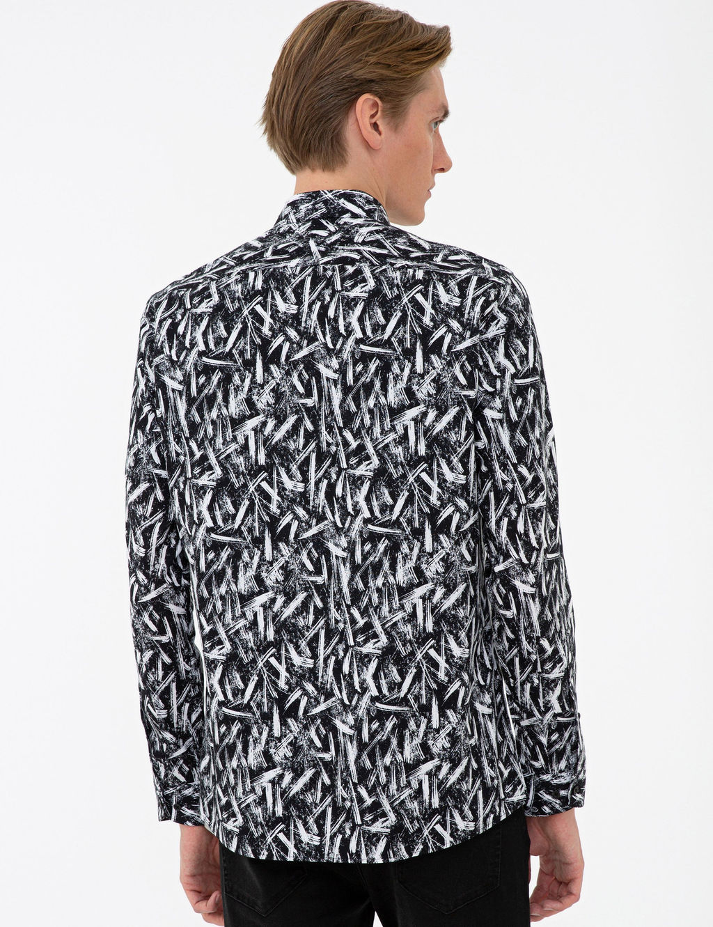 Черная рубашка узкого кроя с длинным рукавом - Cacharel фото 5