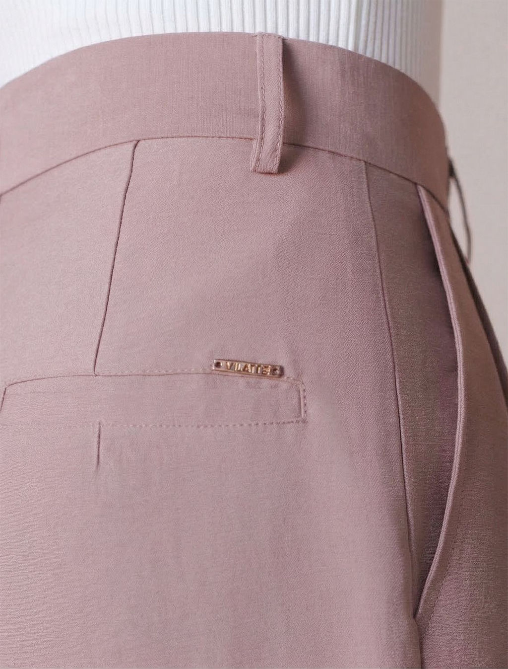 Брюки палаццо с защипами из плотного лиоцелла - Vilatte фото 4
