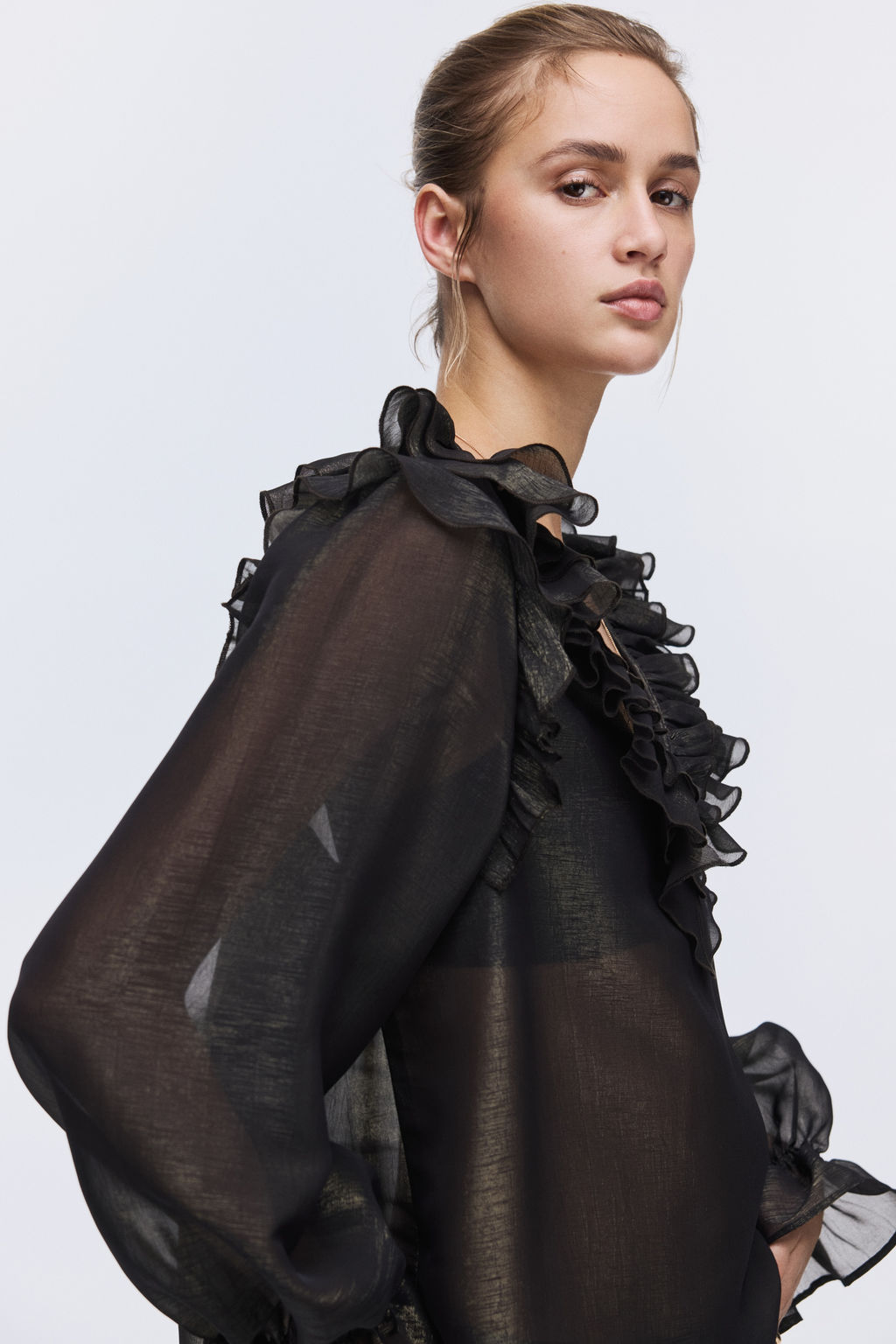 Blusa con ribetes de volante - H&m фото 6