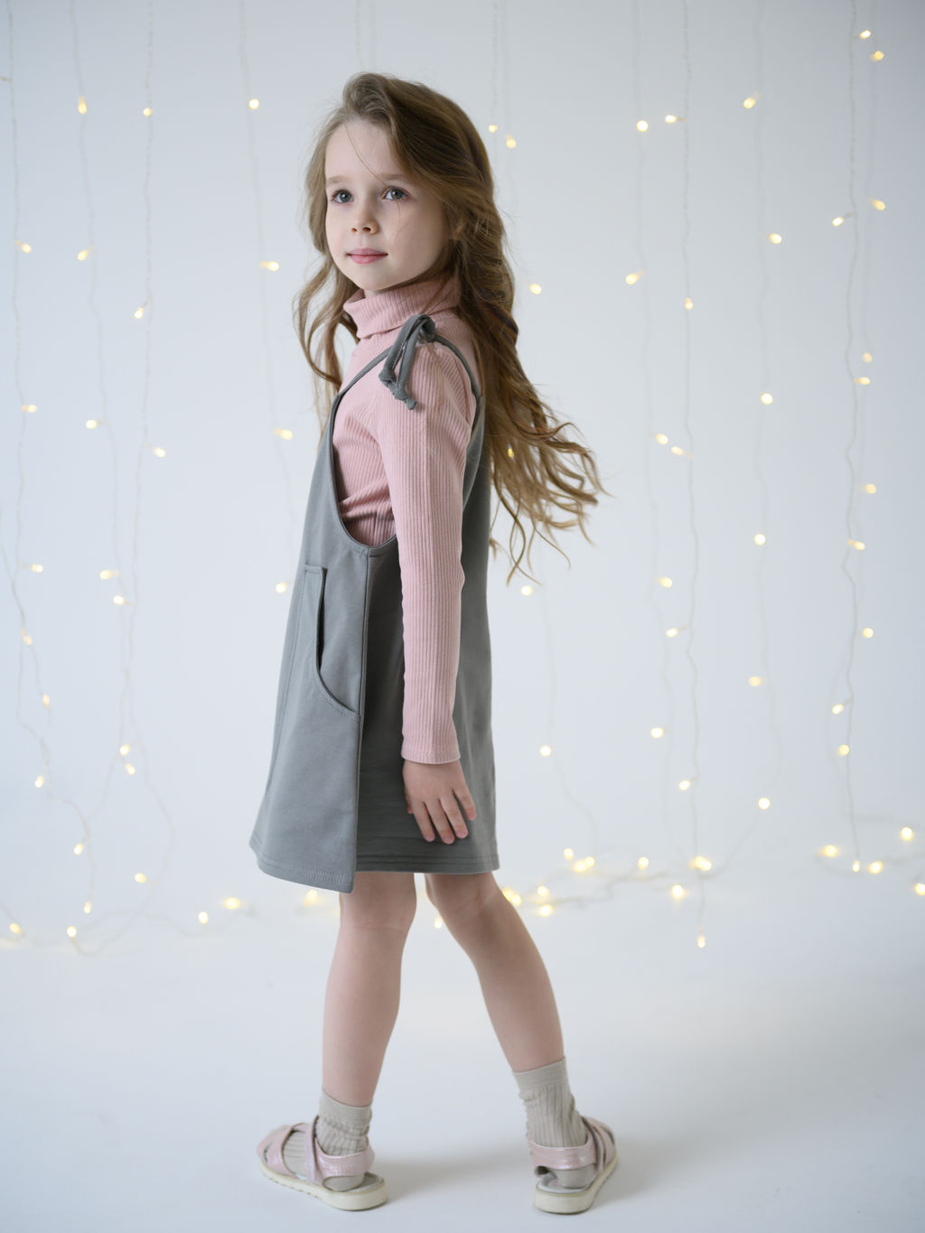 Сарафан для девочки, серый - Lesi kids фото 12