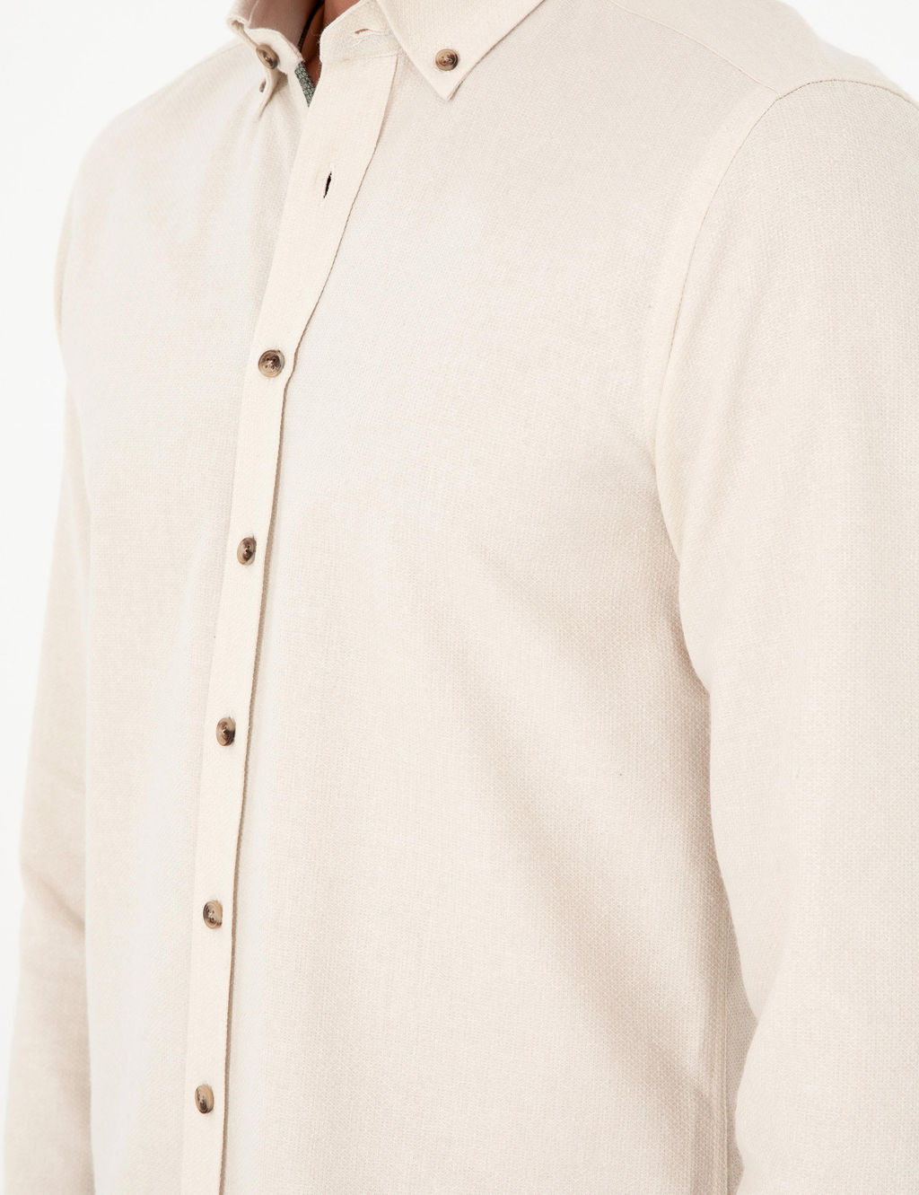 Рубашка Pierre Cardin Slim Fit бежевый длинный рукав