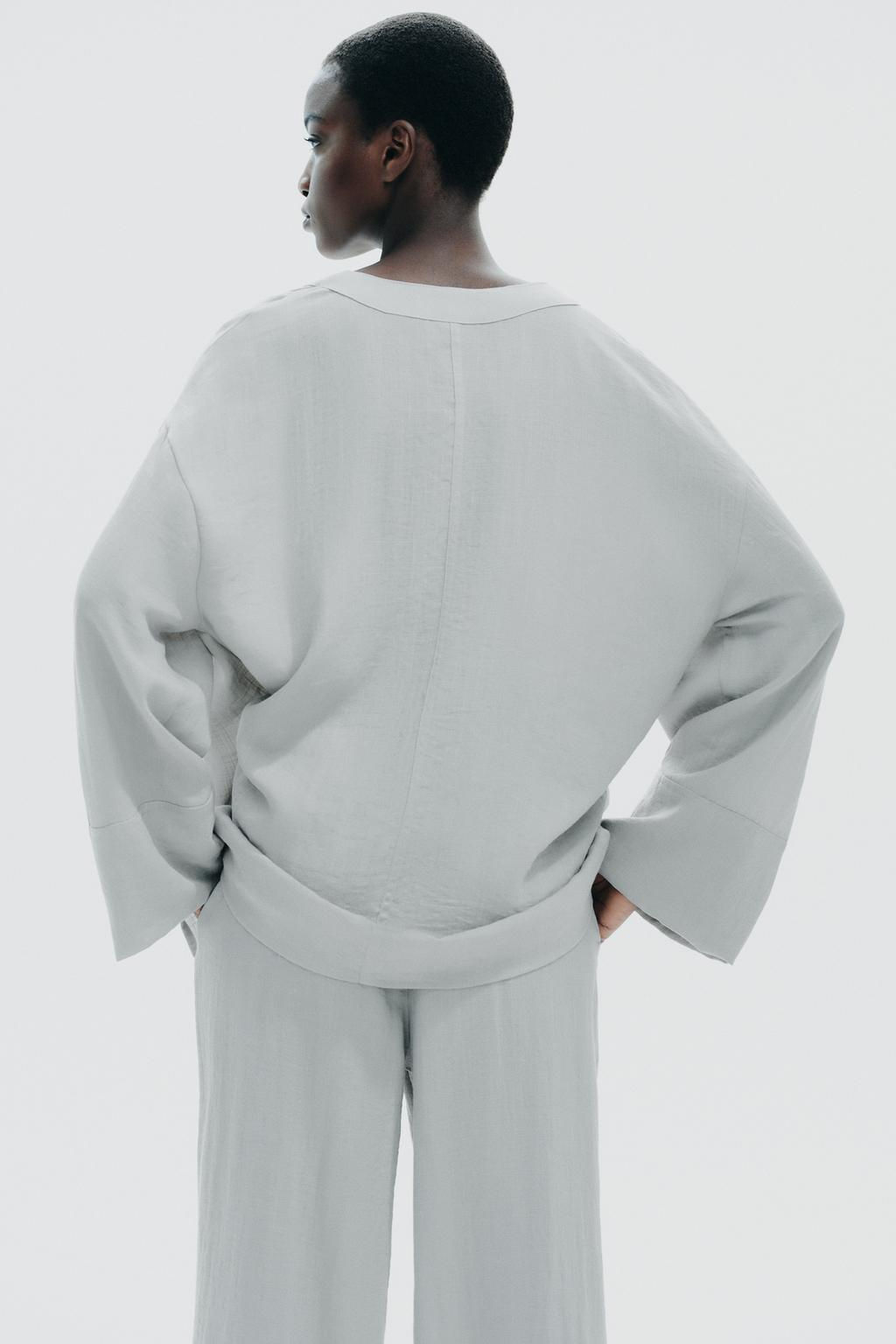 SIDE TIE KIMONO - Zara фото 7