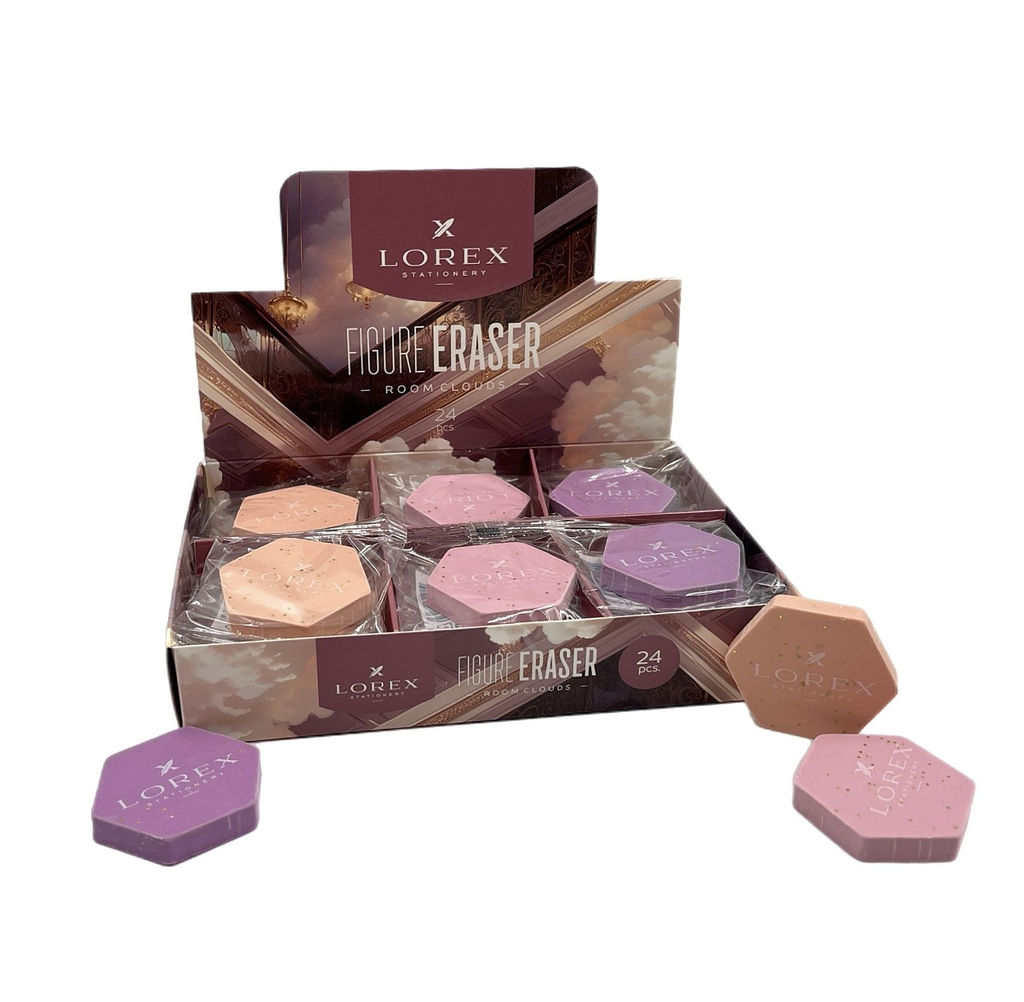 Цена за 5 шт. Ластик LOREX FIGURE ERASER ROOM CLOUDS, термопластичная резина, 45х39х7 мм ромб, ассорти, ...