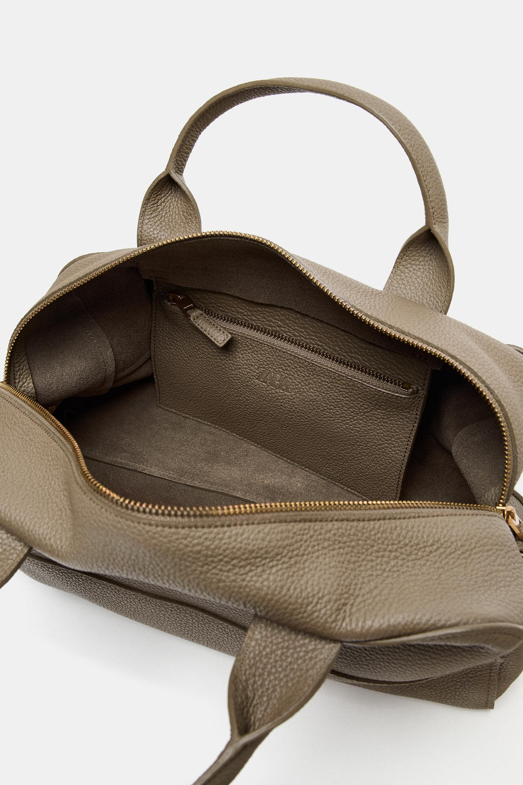 EXTENDED LEATHER BOWLING BAG - Zara фото 8